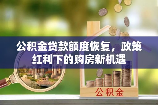 圣安多尼堂区公积金贷款额度恢复，政策红利下的购房新机遇