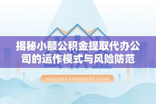 圣安多尼堂区揭秘小额公积金提取代办公司的运作模式与风险防范